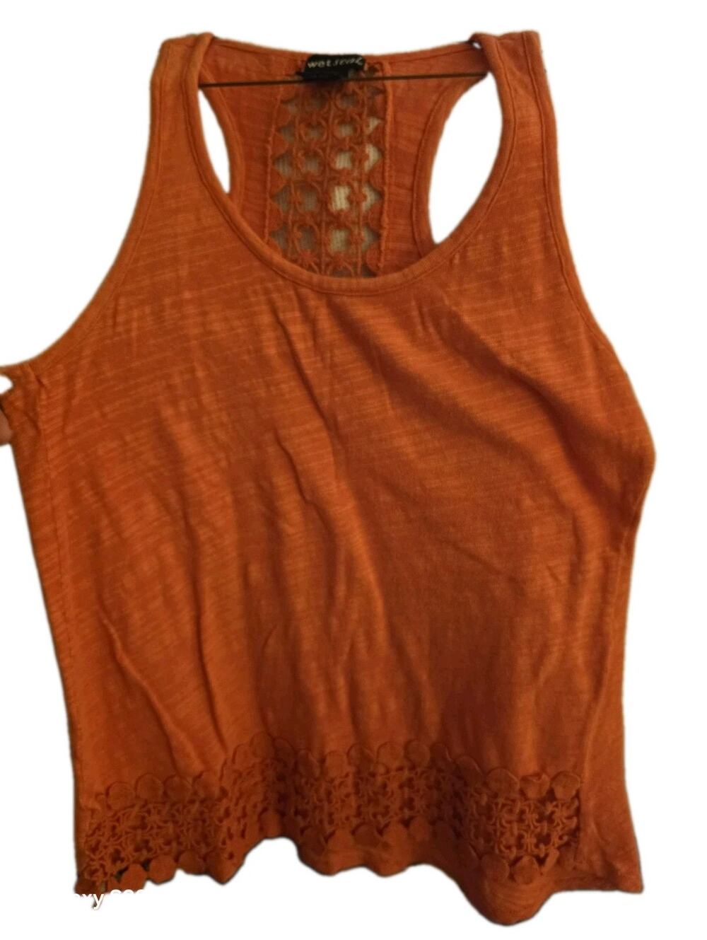 Wet Seal Floral Lace Orange Top L